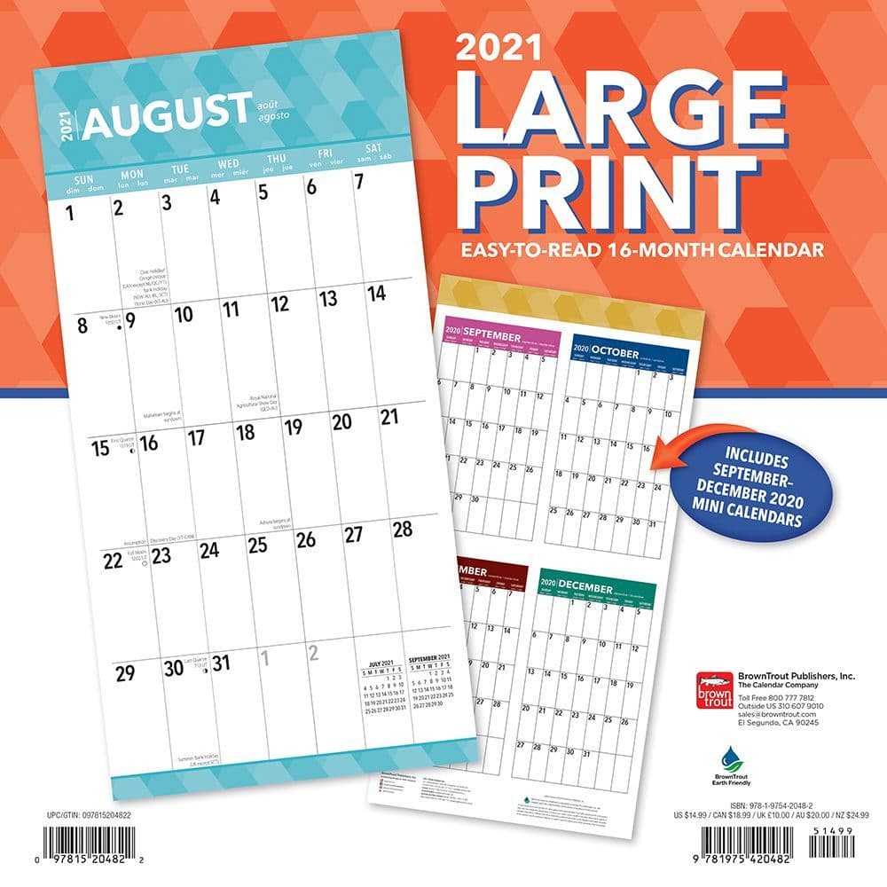 Large Printable Calendars