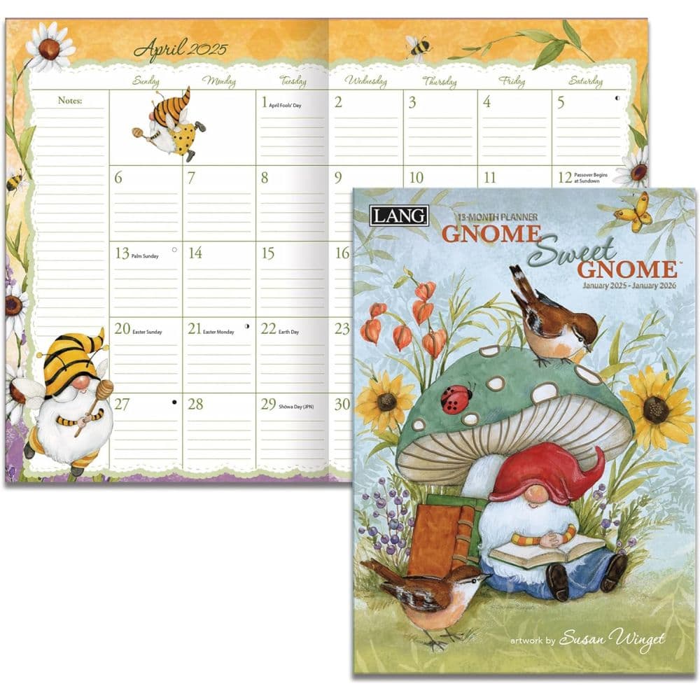 Gnome Sweet Gnome by Susan Winget 2025 Monthly Planner First Alternate Image width=&quot;1000&quot; height=&quot;1000&quot;