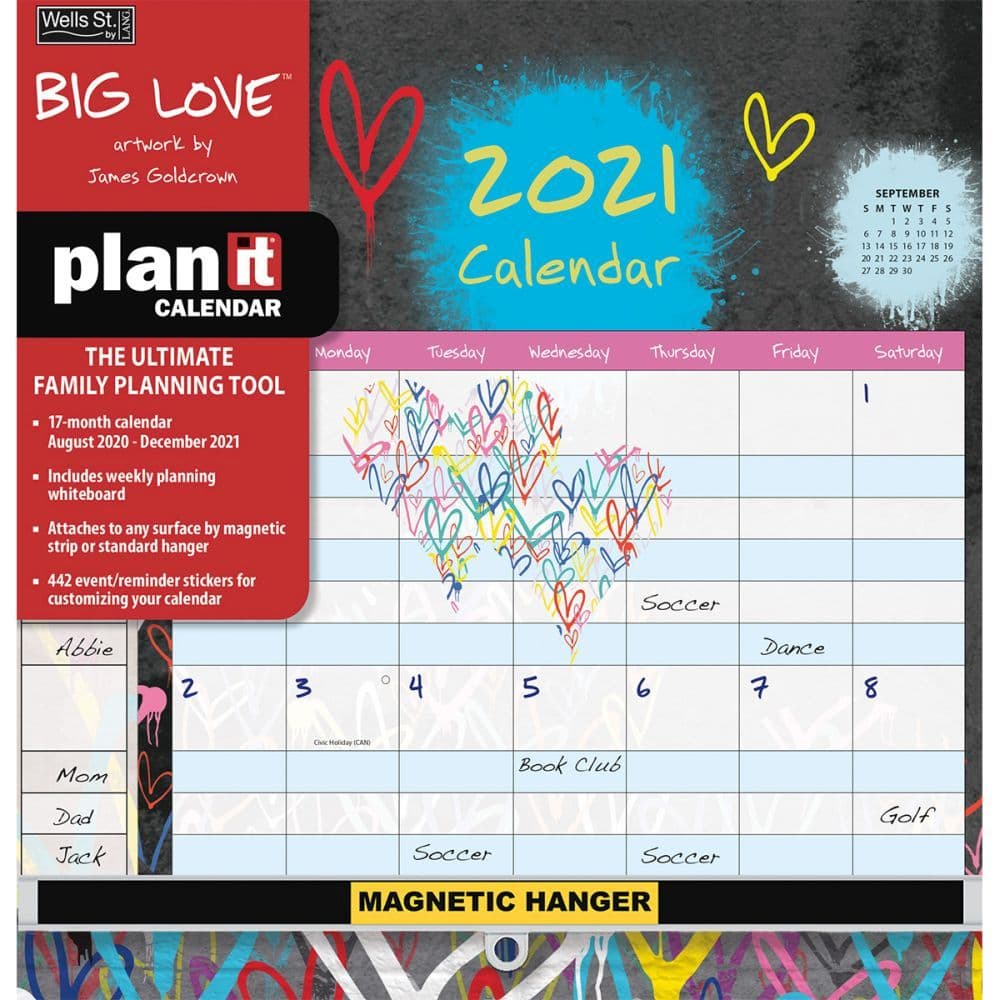 Big Love Plan-It Pocket Wall Calendar by James Goldcrown