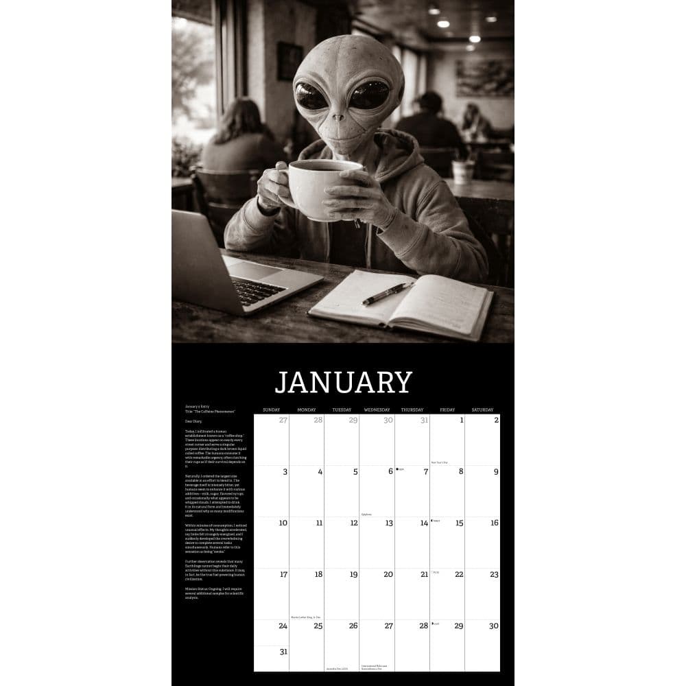 Alien Diaries 2027 Wall Calendar Second Alternate Image