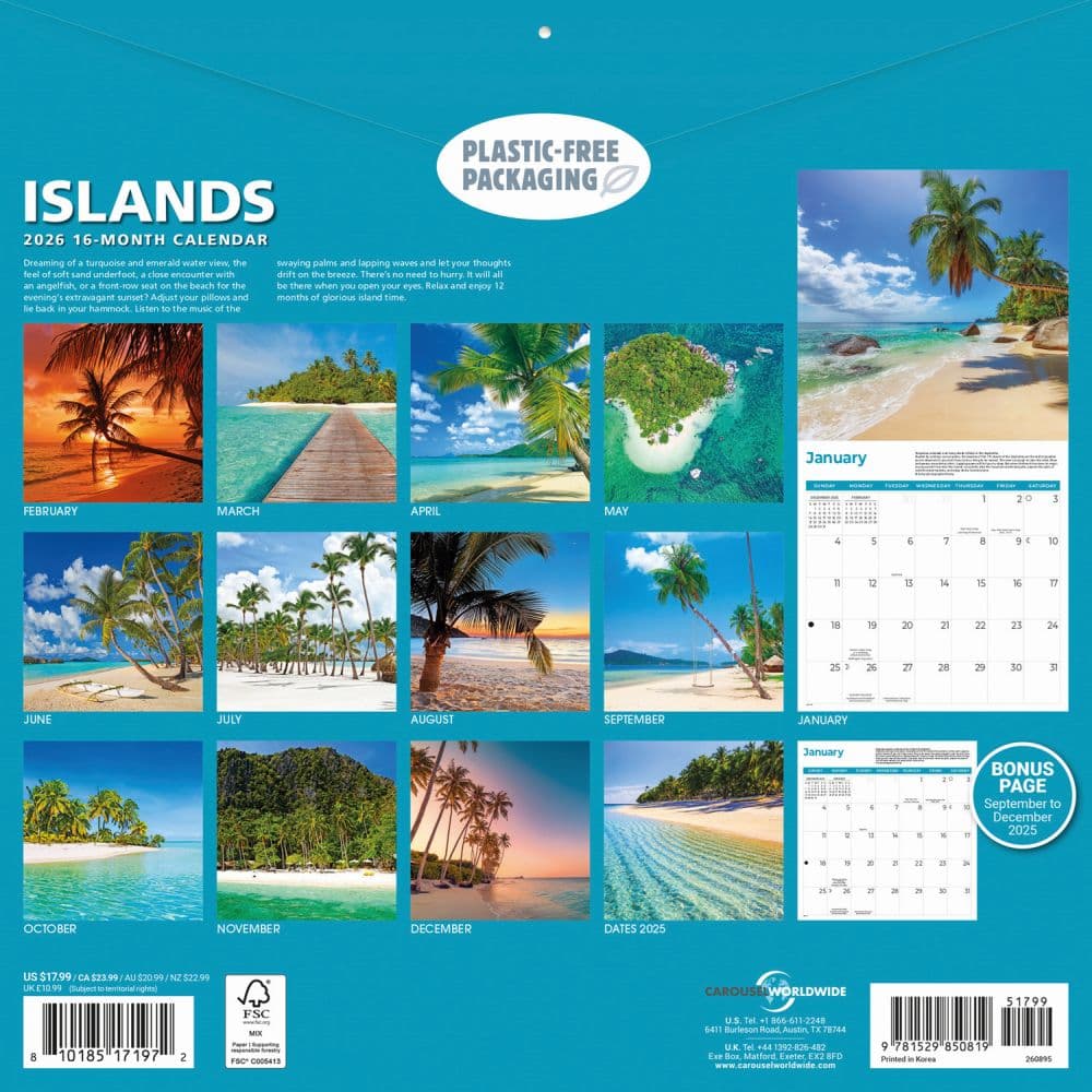 Islands 2026 Wall Calendar First Alternate Image