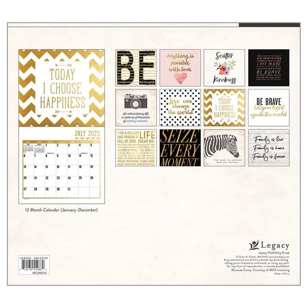 Live Laugh Love Carey 2025 Wall Calendar