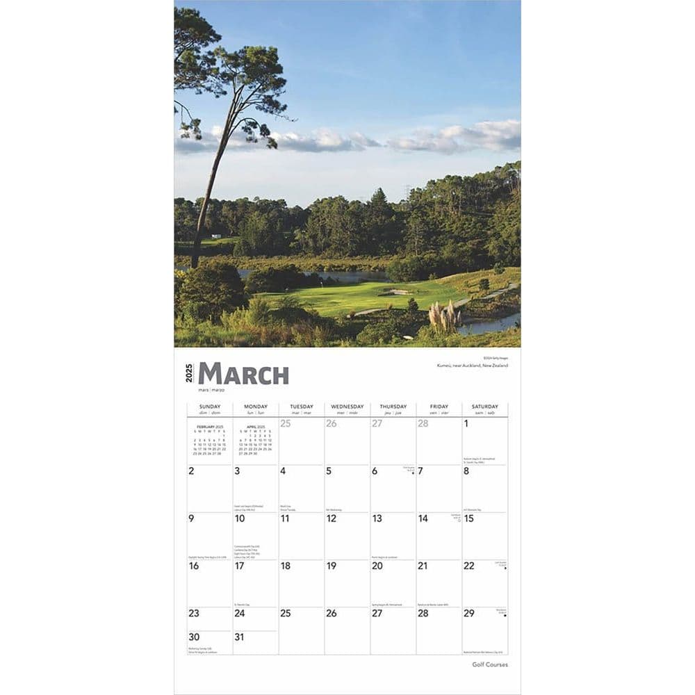 Golf Courses 2025 Wall Calendar Second Alternate Image