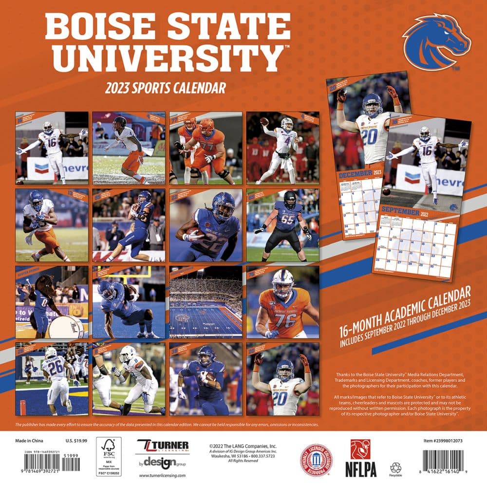 Boise State Broncos 2023 Wall Calendar - Calendars.com