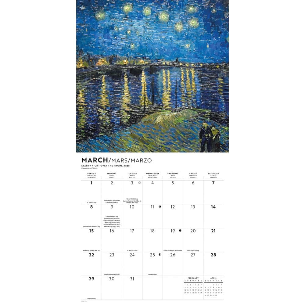 Van Gogh 2026 Mini Wall Calendar Third Alternate Image