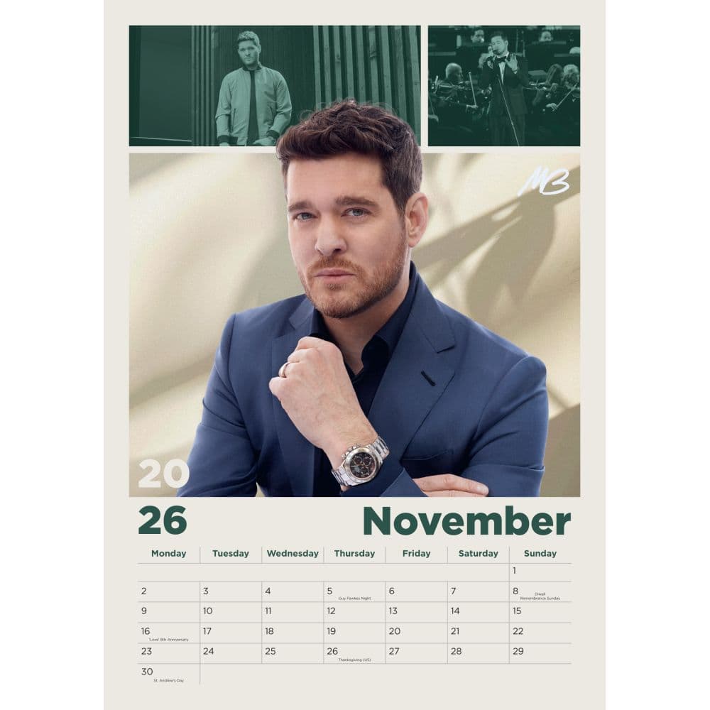 Michael Buble Poster 2026 Wall Calendar Third Alternate Image