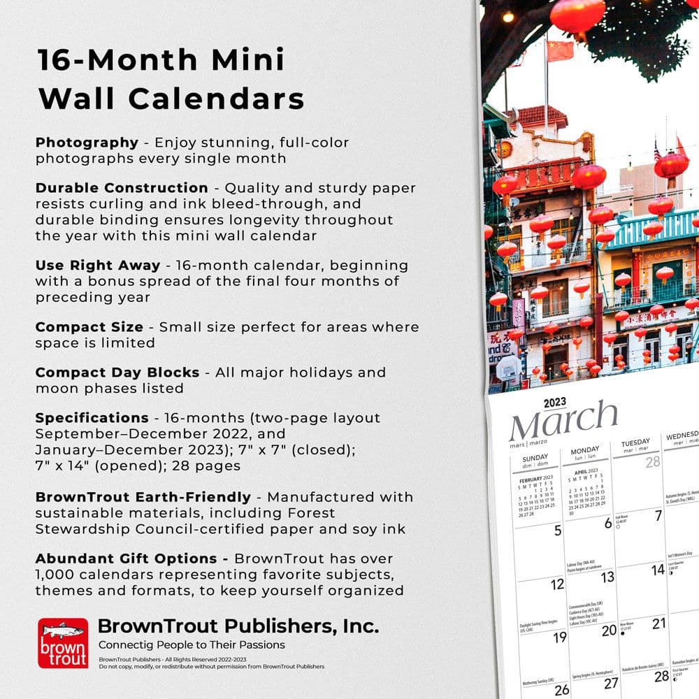 San Francisco 2023 Mini Wall Calendar - Calendars.com