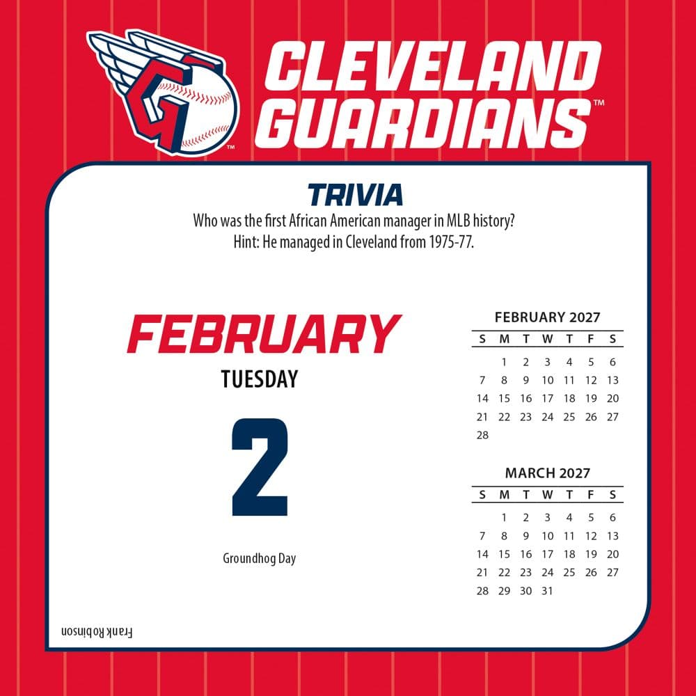 MLB Cleveland Guardians 2027 Desk Calendar Third Alternate Image