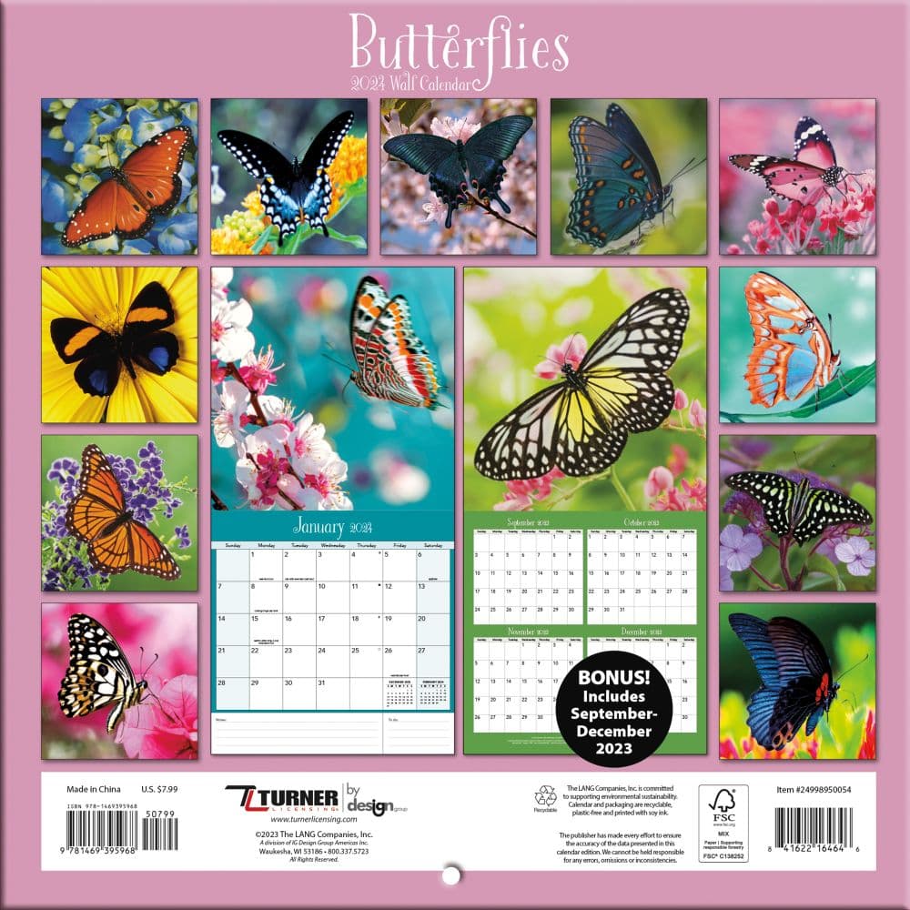 Butterflies 2024 Mini Wall Calendar First Alternate Image width=&quot;1000&quot; height=&quot;1000&quot;
