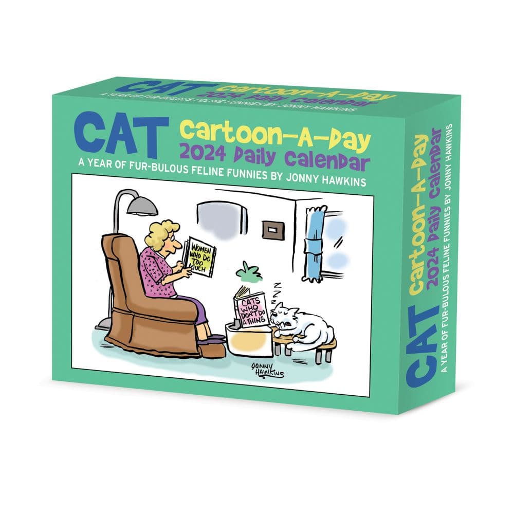 Cat Cartoon-A-Day 2024 Desk Calendar Main Image
