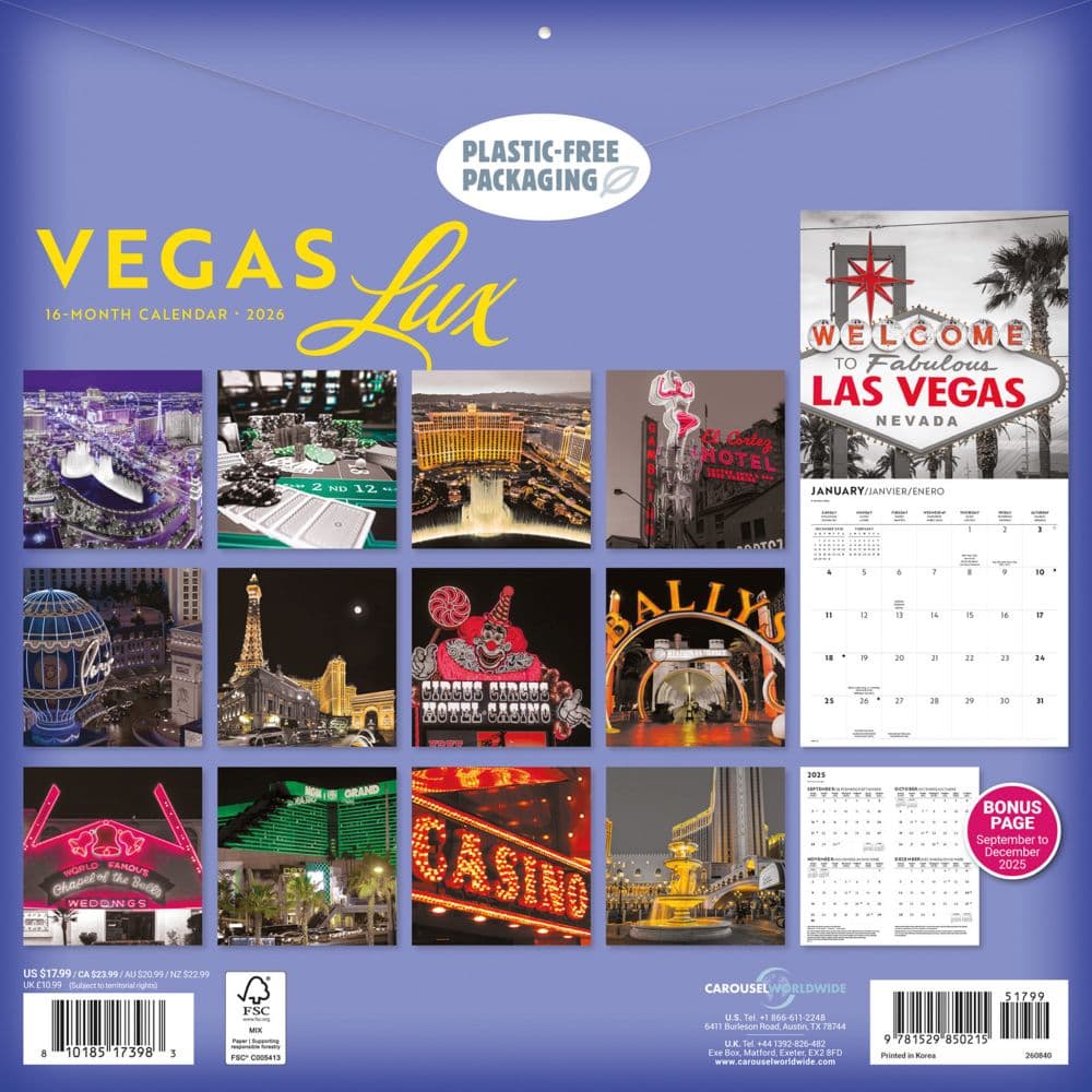 Vegas Lux 2026 Wall Calendar First Alternate Image