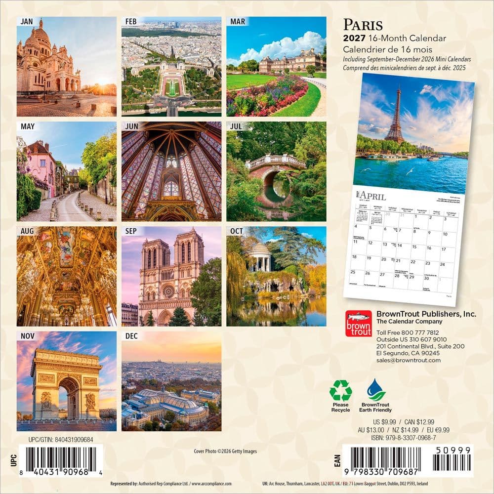 Paris 2027 Mini Wall Calendar First Alternate Image