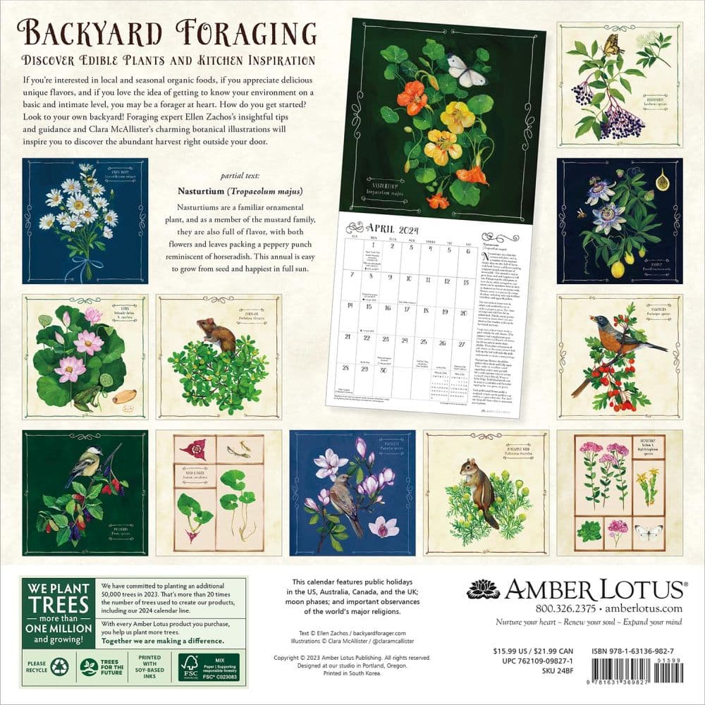 Backyard Foraging 2024 Wall Calendar