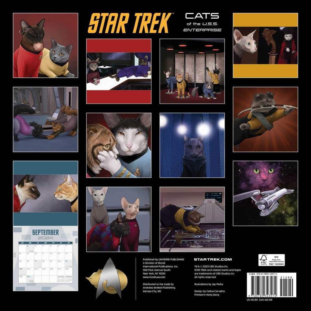 Star Trek Cats 2024 Wall Calendar_ALT1