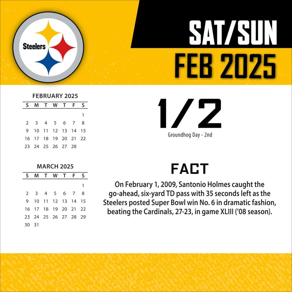 NFL Pittsburgh Steelers 2025 Desk Calendar Second Alternate Image