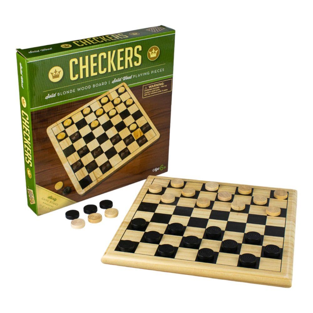 Checkers with Natural Wood Board Second Alternate Image