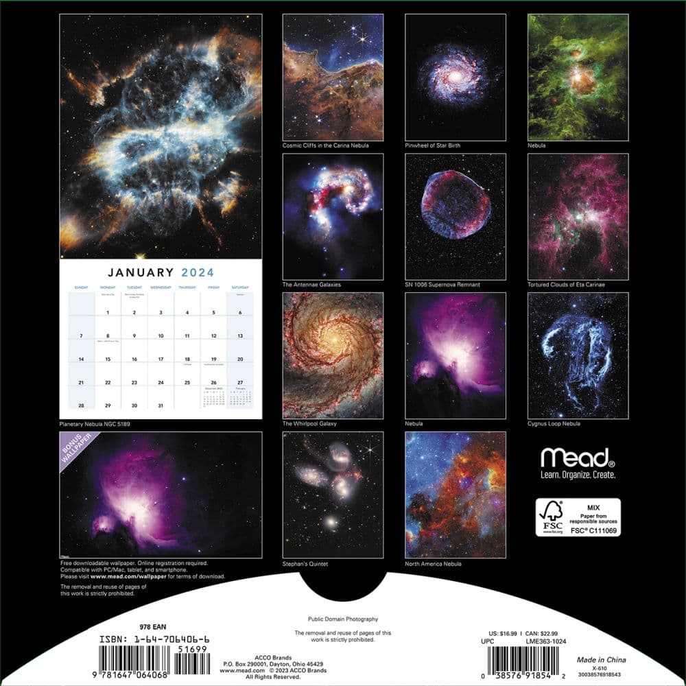 Galaxies 2024 Wall Calendar