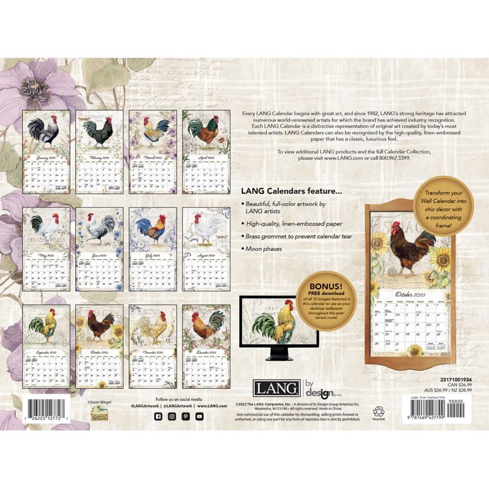 Proud Rooster Special Edition 2023 Wall Calendar - Calendars.com