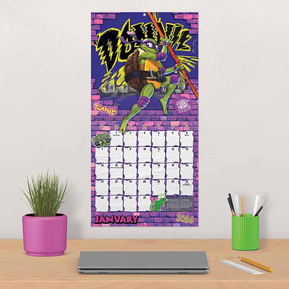 TMNT Mutant Mayhem 2024 Wall Calendar