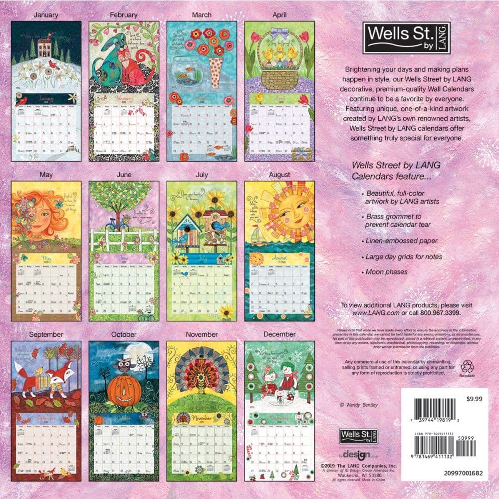 Celebrate Wall Calendar by Wendy Bentley