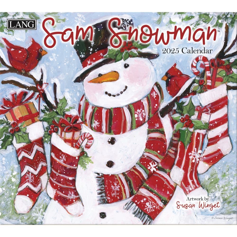 Sam Snowman by Susan Winget 2025 Wall Calendar