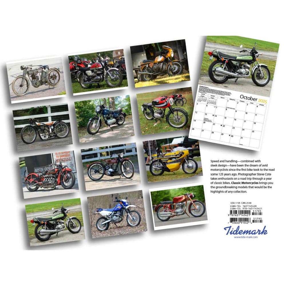 Classic Motorcycles 2025 Wall Calendar First Alternate Image width="1000" height="1000"