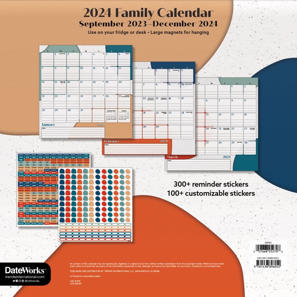 Family Design 2024 Magnetic Calendar Alternate Image 1