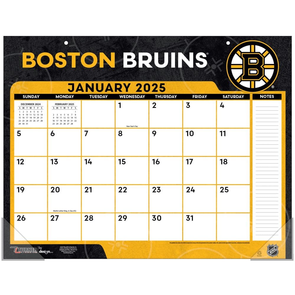 NHL Boston Bruins 2025 Desk Pad First Alternate Image width="1000" height="1000"