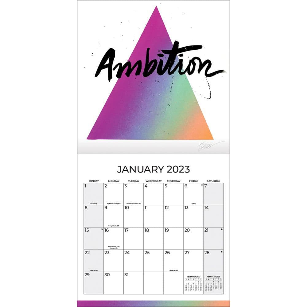 Positive Vibes 2023 Wall Calendar - Calendars.com