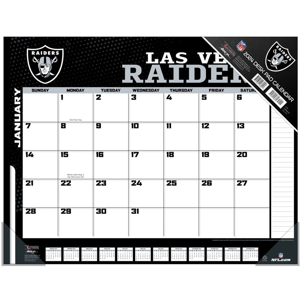NFL Las Vegas Raiders 2024 Desk Pad Main Product Image width=&quot;1000&quot; height=&quot;1000&quot;