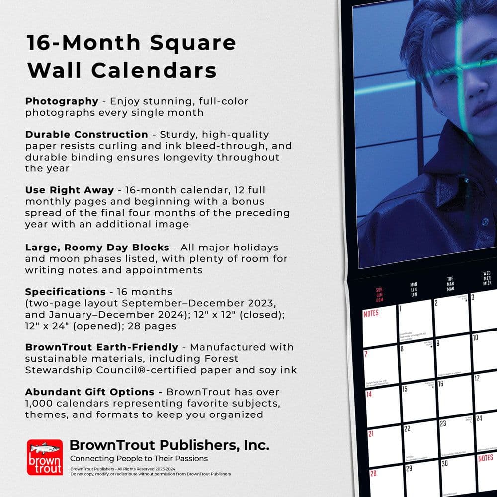 BTS 2024 Wall Calendar Alt4