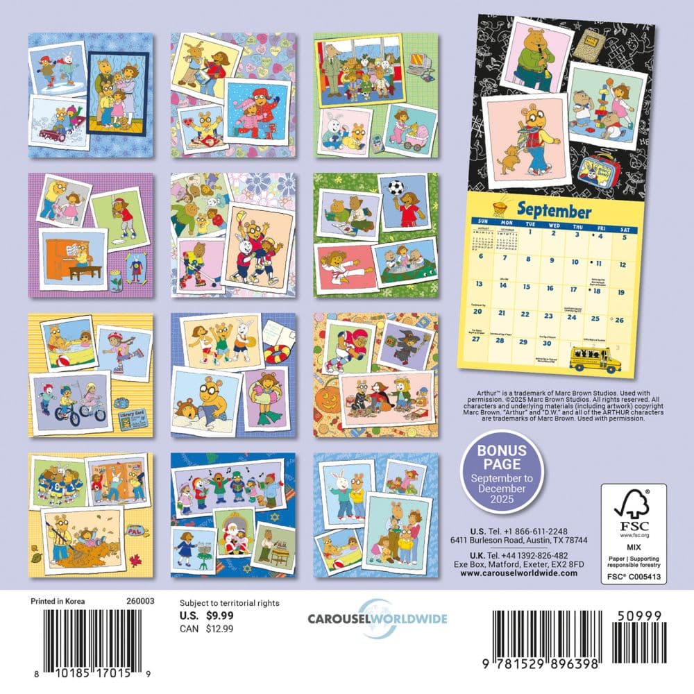 Arthur 2026 Mini Wall Calendar First Alternate Image