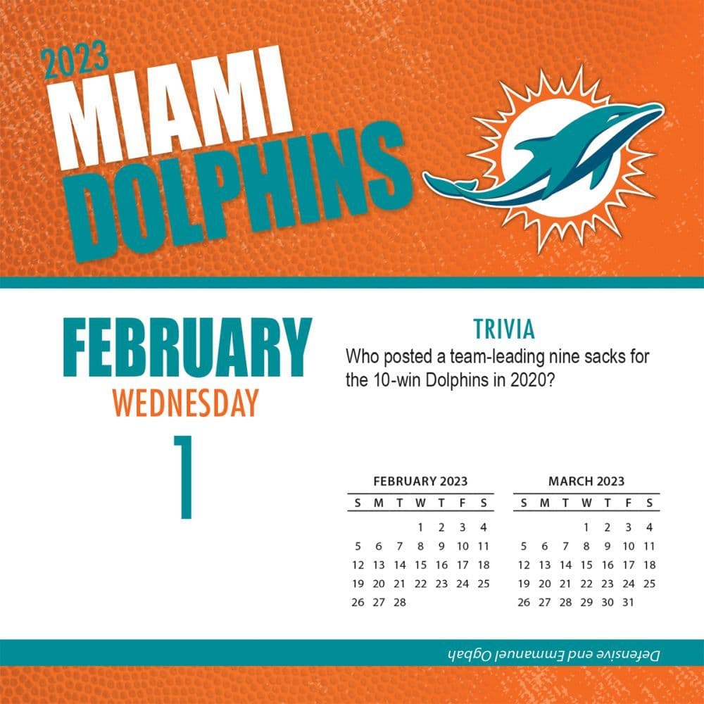 Miami Dolphins 2023 Desk Calendar - Calendars.com