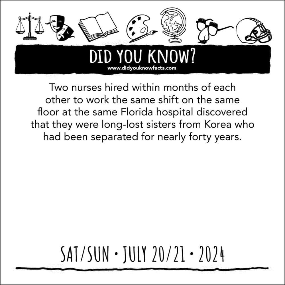 Did You Know 2024 Desk Calendar July