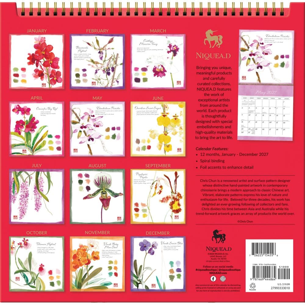 Exotic Orchids 2027 Spiral Wall Calendar First Alternate Image
