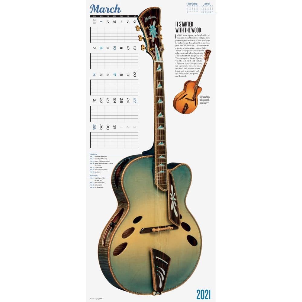 Guitars Wall Calendar