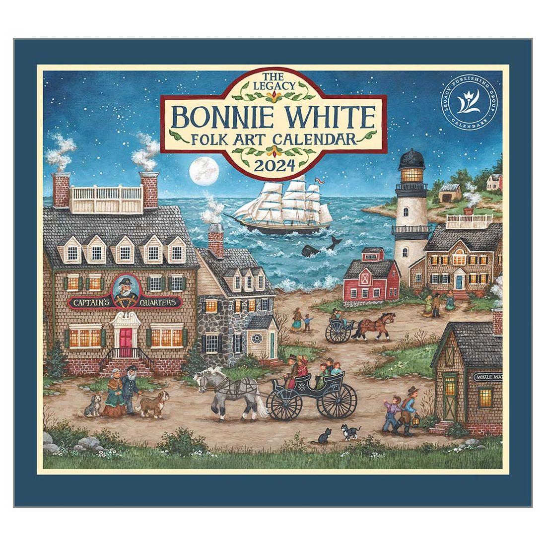 Folk Art White 2024 Wall Calendar