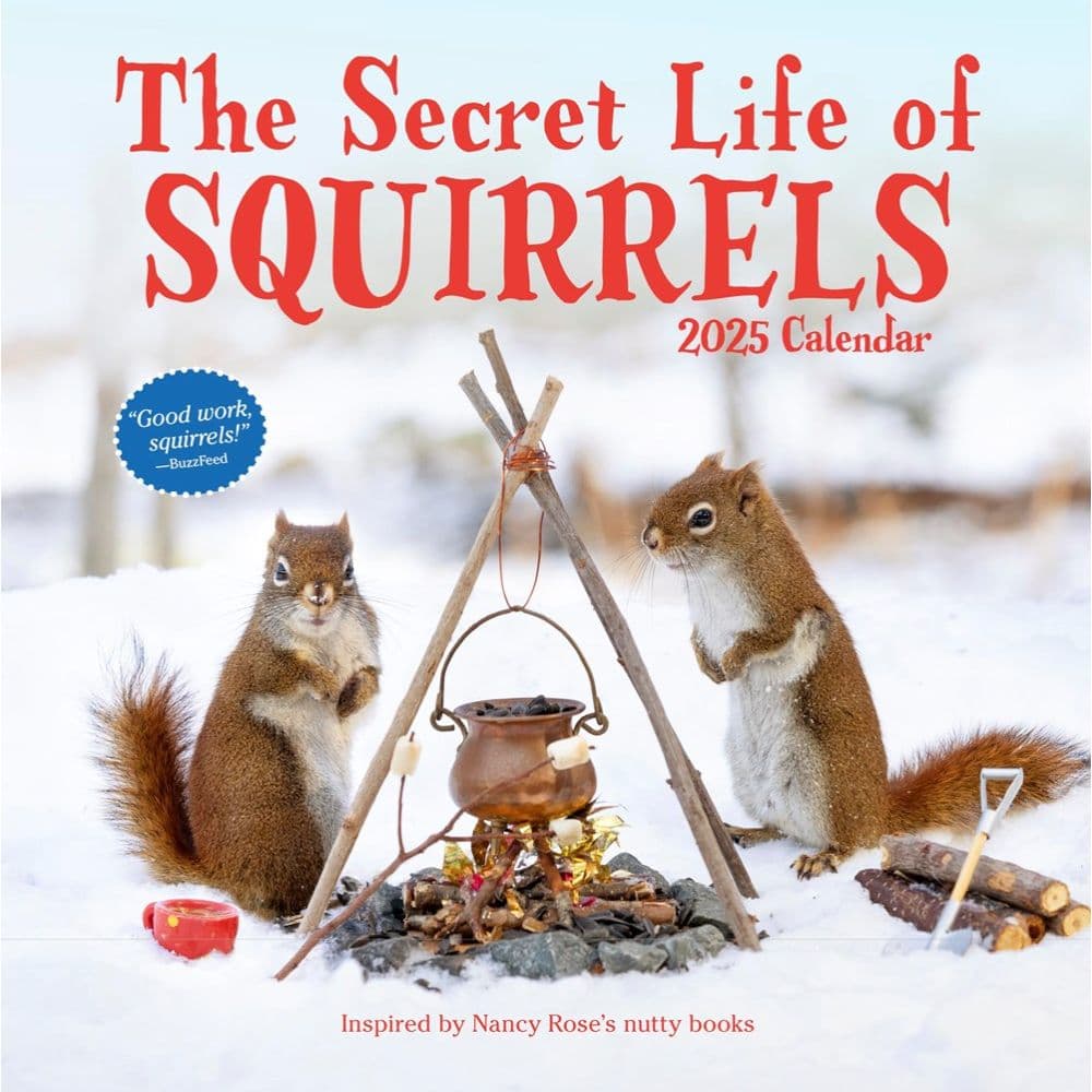 Secret Life of Squirrels 2025 Wall Calendar