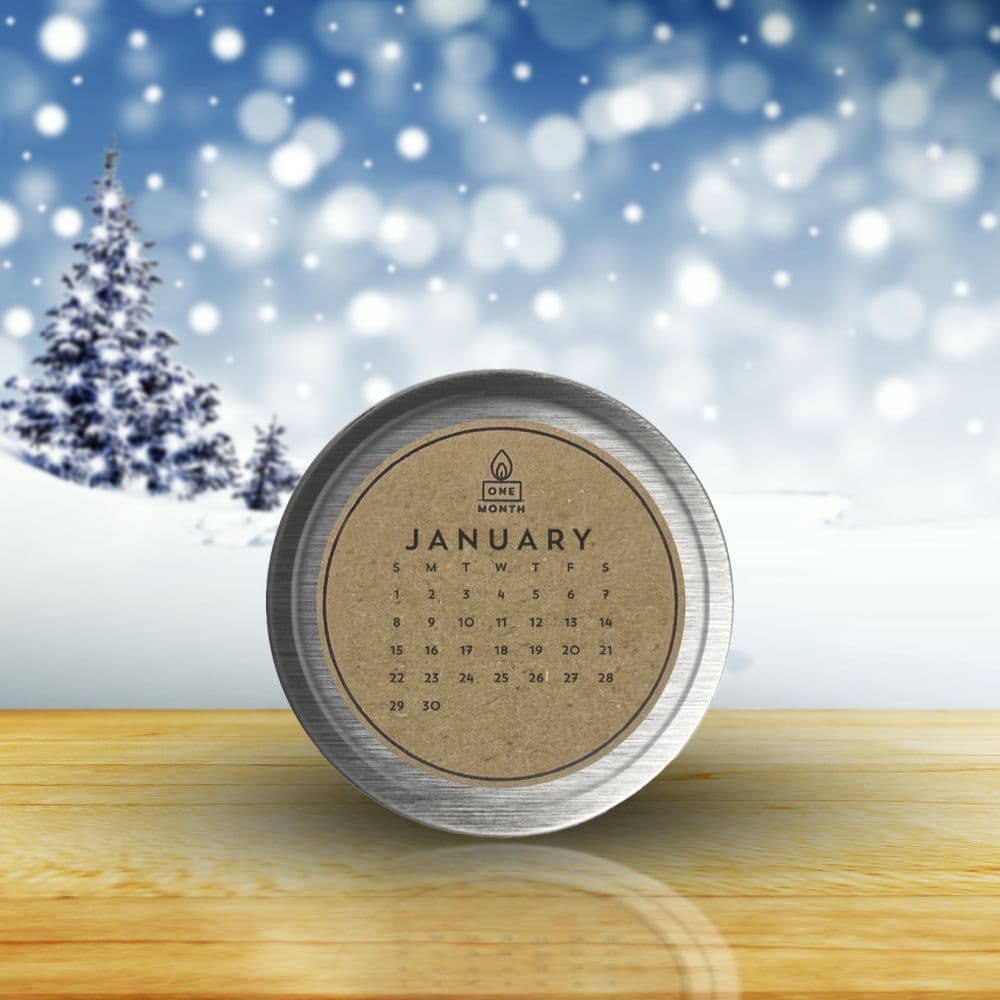 January Candle - Spruce + Eucalyptus Top Calendar image