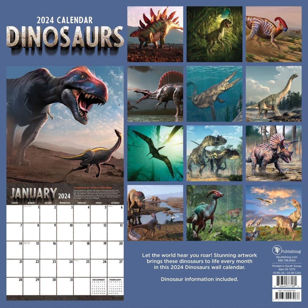Dinosaurs 2024 Wall Calendar