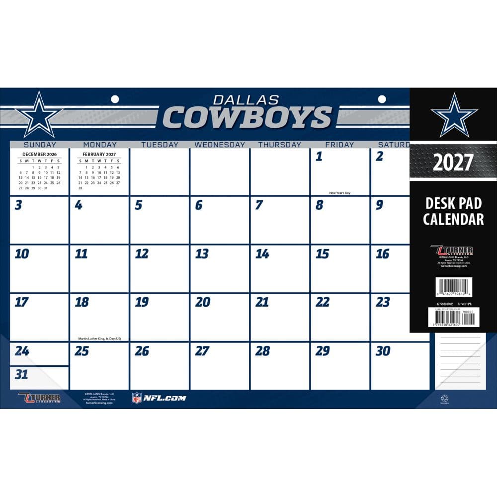 image NFL Dallas Cowboys Small 2027 Desk Pad