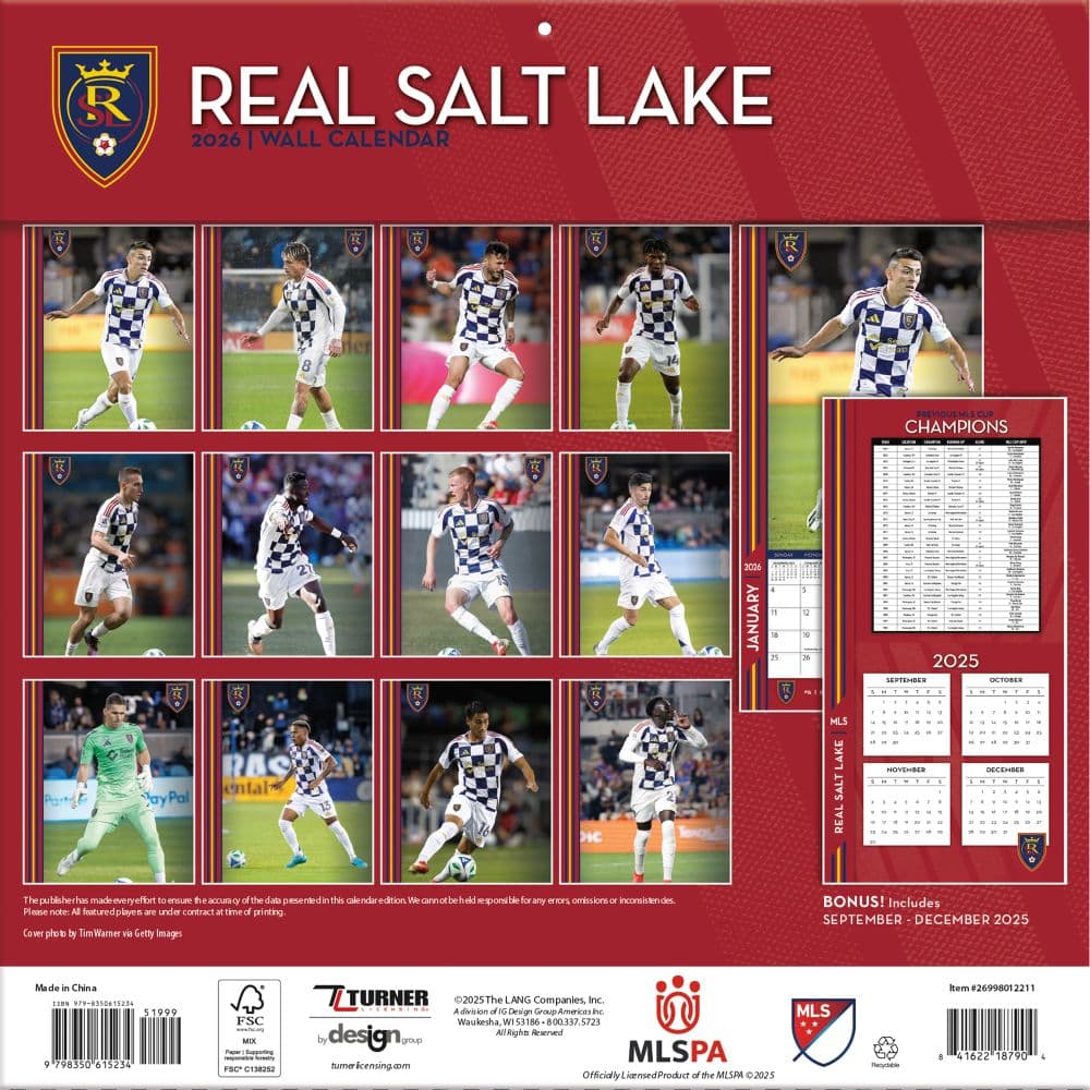MLS Real Salt Lake 2026 Wall Calendar First Alternate Image