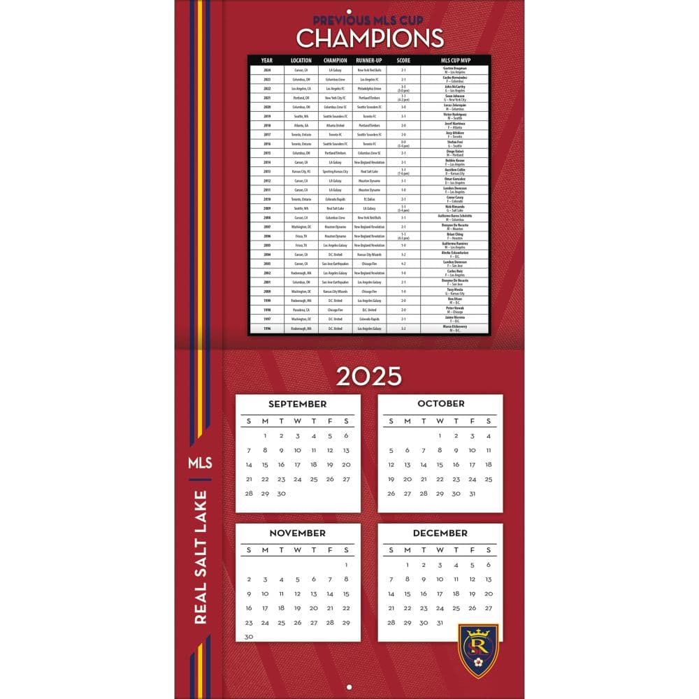 MLS Real Salt Lake 2026 Wall Calendar Second Alternate Image