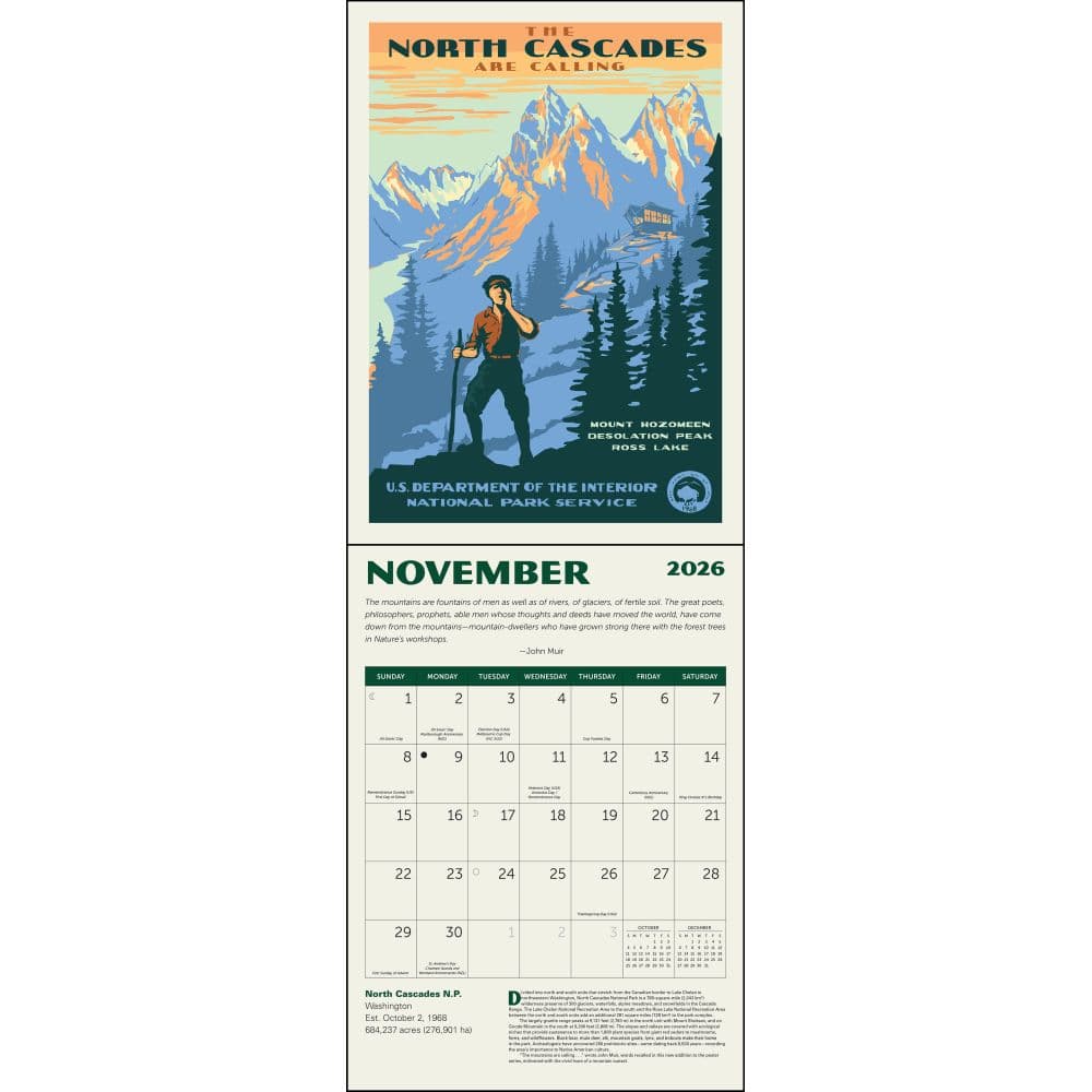 National Parks Poster Art of the WPA 2026 Wall Calendar Third Alternate Image