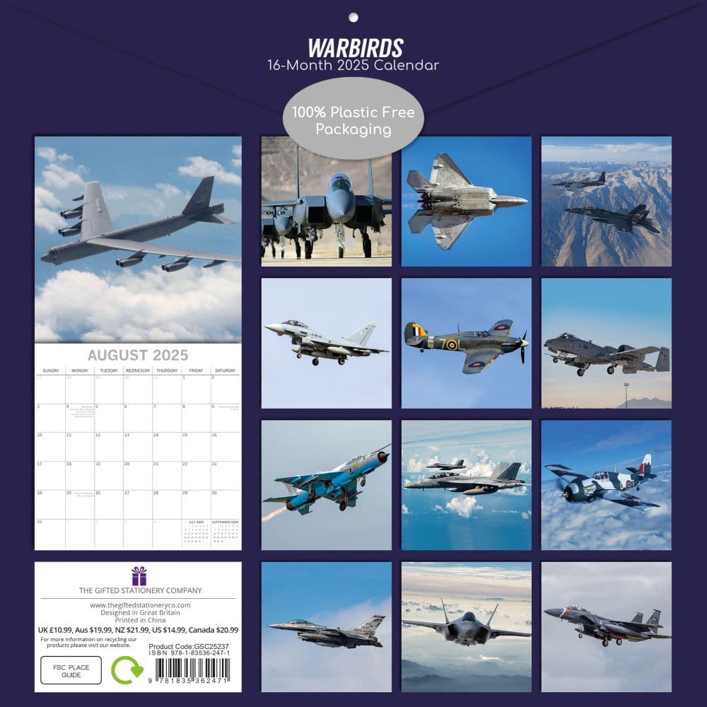 Warbirds 2025 Wall Calendar