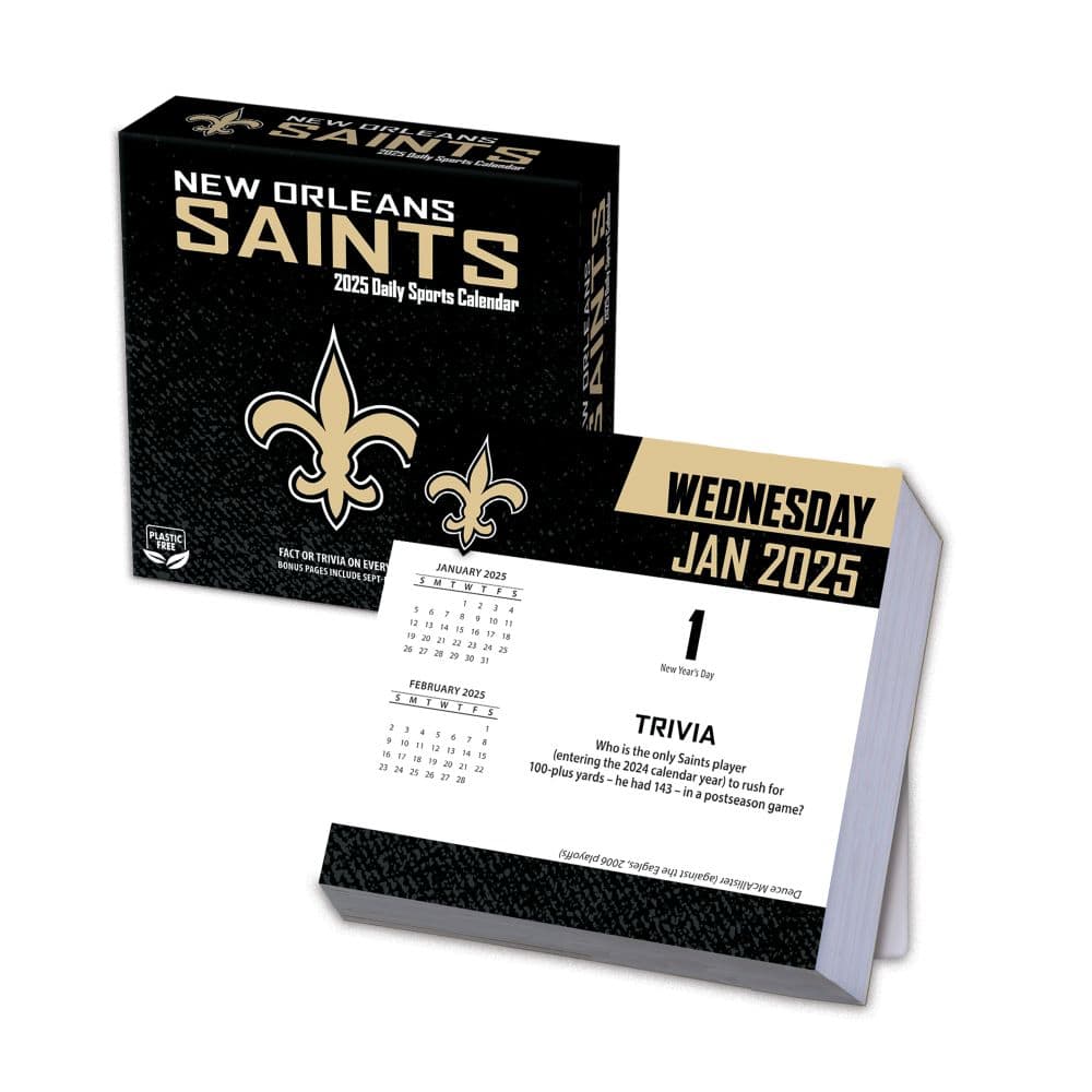 NFL New Orleans Saints 2025 Desk Calendar Main Image