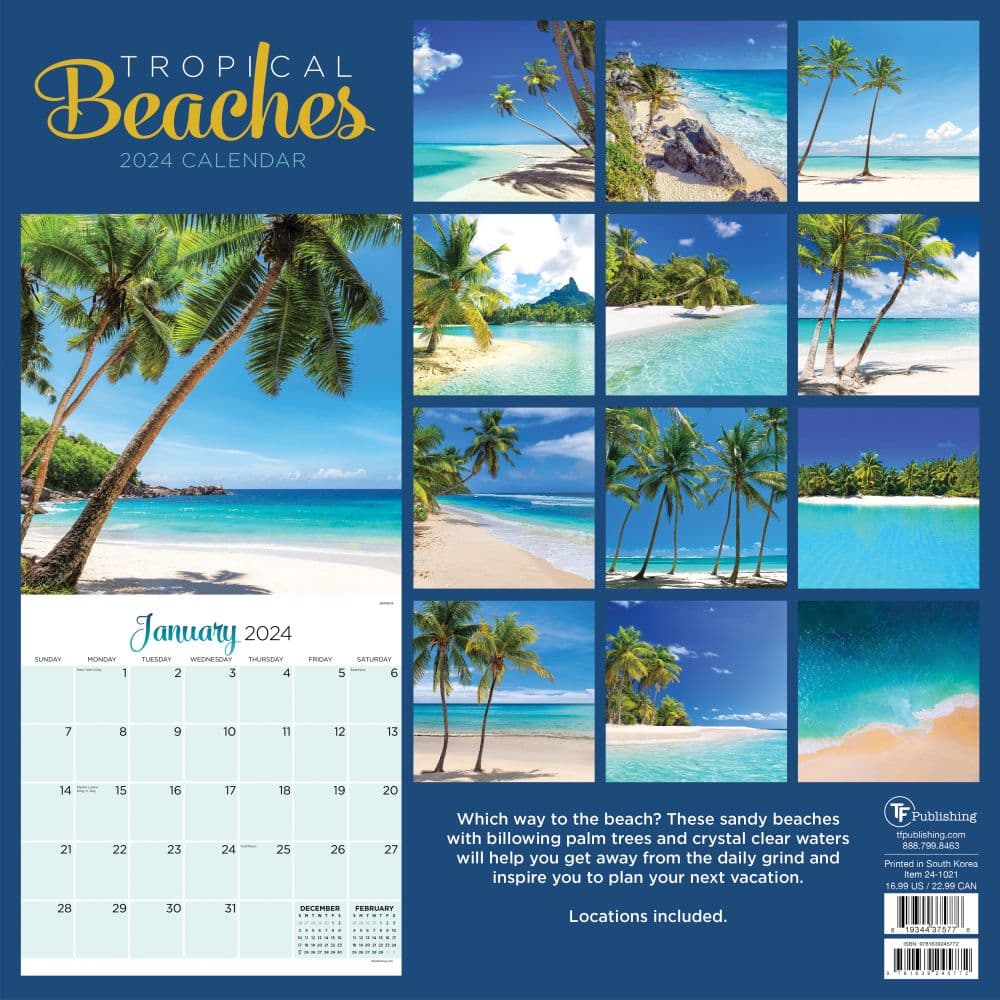 Tropical Beaches 2024 Wall Calendar First Alternate Image width=&quot;1000&quot; height=&quot;1000&quot;