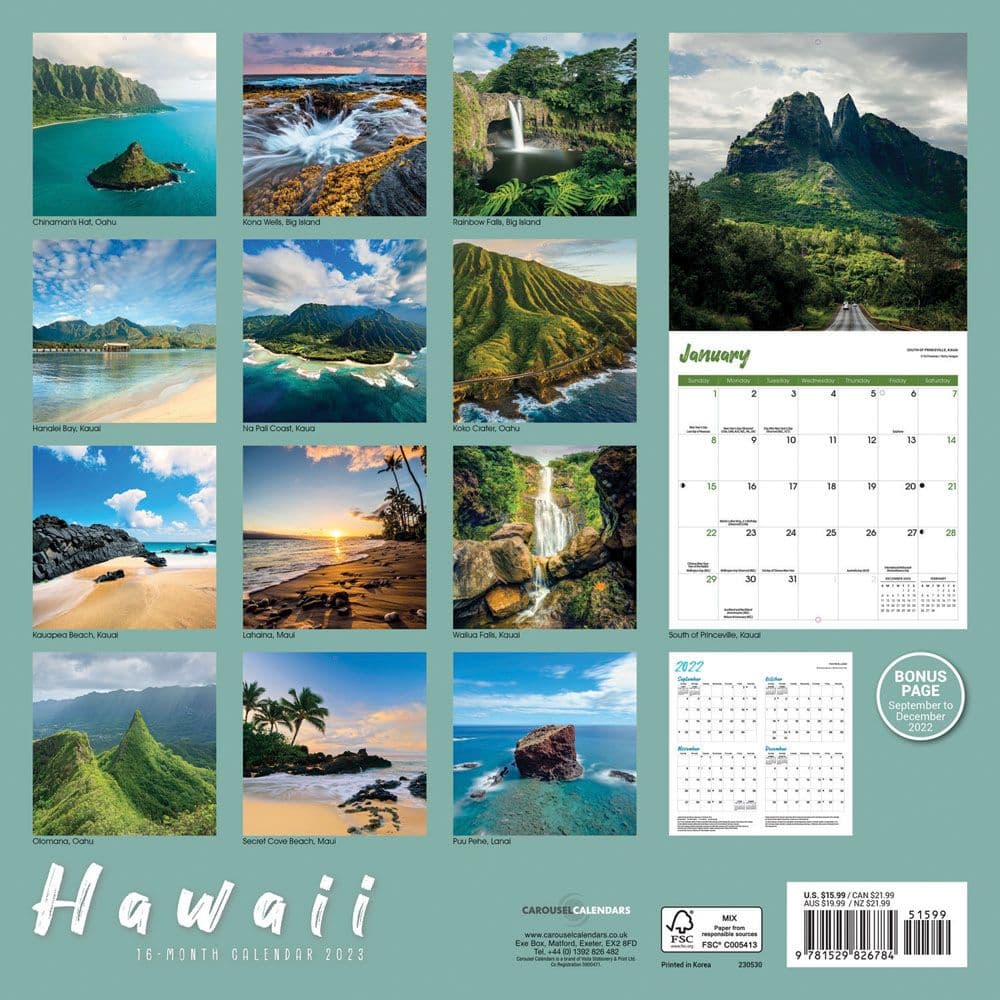 Hawaii 2023 Wall Calendar - Calendars.com