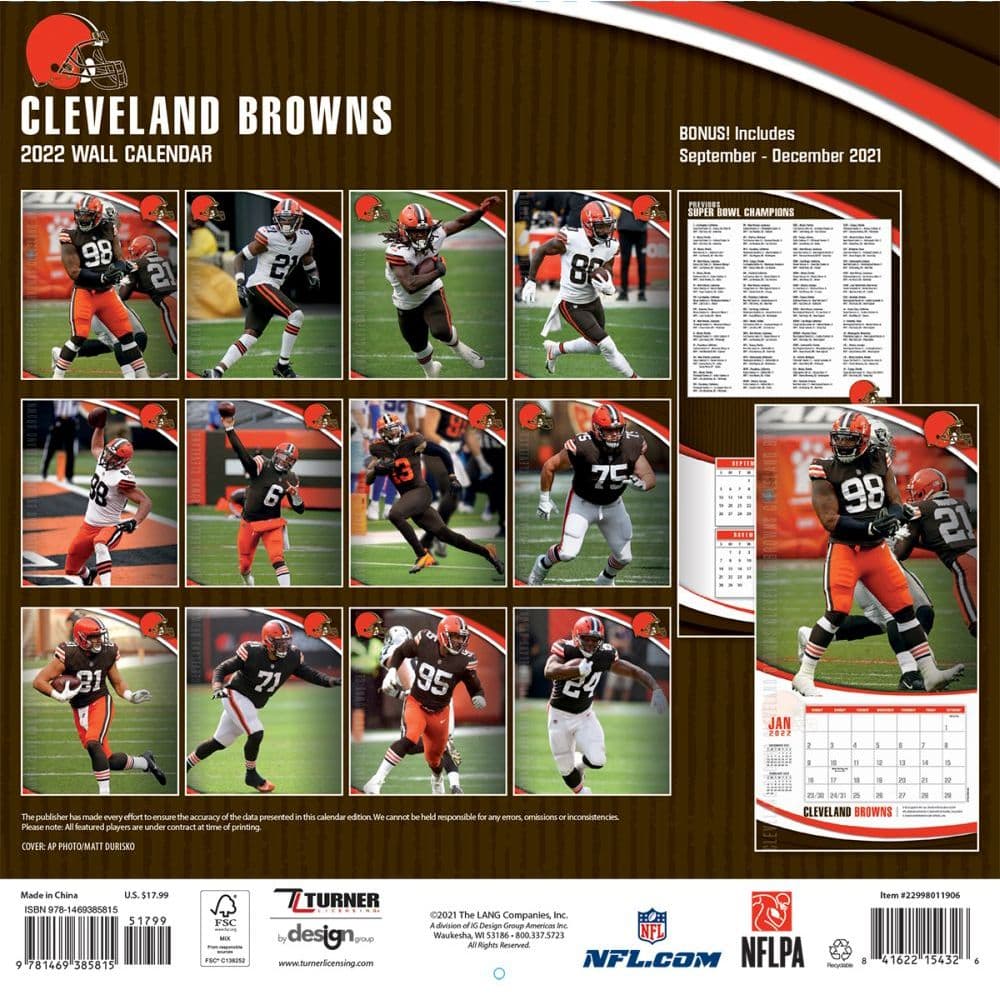 Cleveland Browns 2022 Wall Calendar - Calendars.com