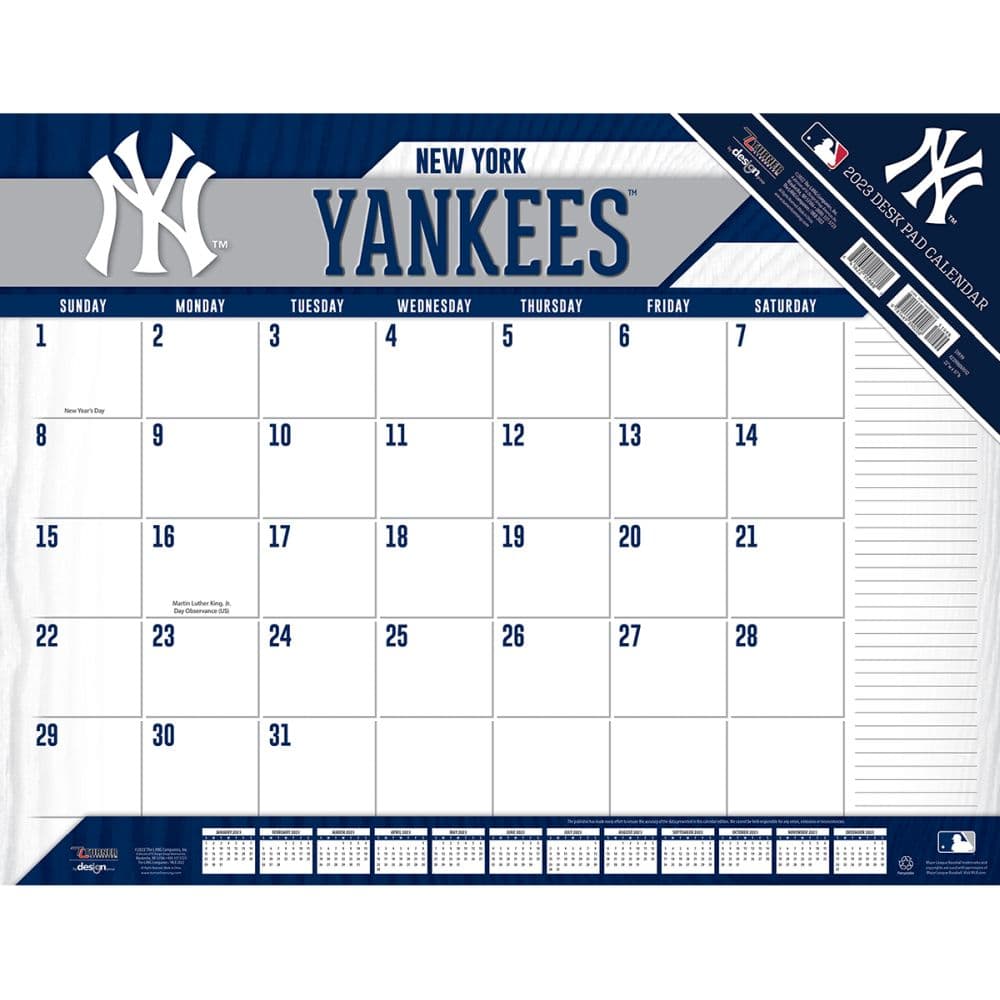 MLB New York Yankees 2023 Desk Pad Calendars